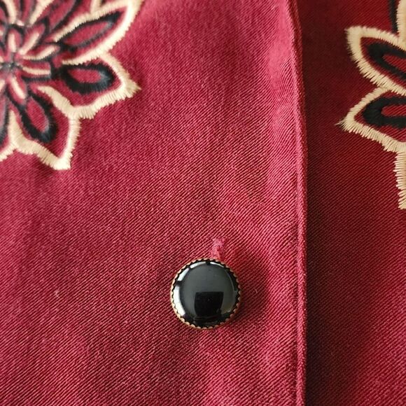 Vintage Victor Costa Western‎ Embroidered Burgundy Shacket Women's Plus 1X - Picture 5 of 7